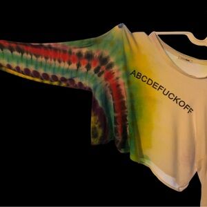 Fashion Nova Multicolor Tie-Dye Crop Top